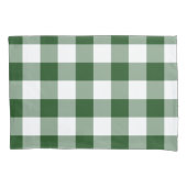 Green and White Gingham Pattern Kussensloop (Voorkant-Links)