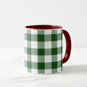 Green and White Gingham Pattern Mok (Voorkant rechts)