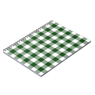 Green and White Gingham Pattern Notitieboek