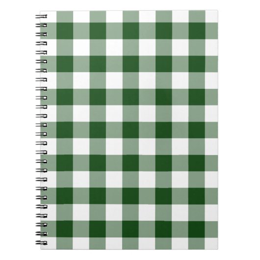 Green and White Gingham Pattern Notitieboek (Voorkant)