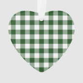 Green and White Gingham Pattern Ornament (achterkant)