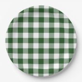 Green and White Gingham Pattern Papieren Bordje (Voorkant)