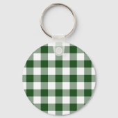 Green and White Gingham Pattern Sleutelhanger (Voorkant)