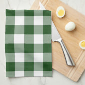 Green and White Gingham Pattern Theedoek (Quarter Fold)