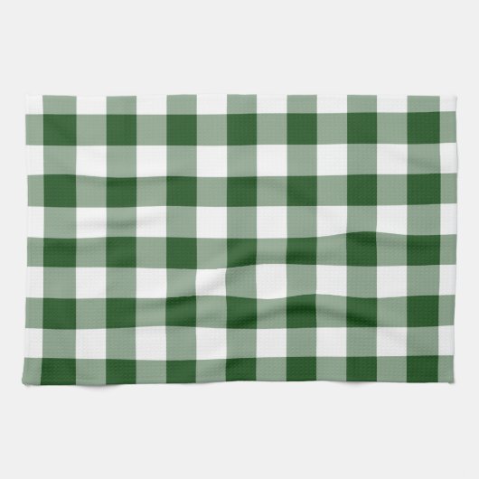 Green and White Gingham Pattern Theedoek (Horizontaal)