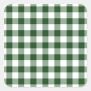 Green and White Gingham Pattern Vierkante Sticker