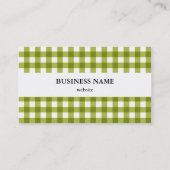 Green and White Gingham Pattern Visitekaartje (Achterkant)