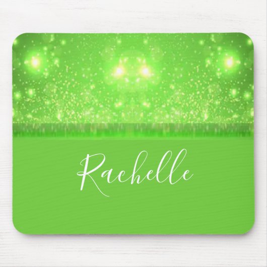 Green and white glitter print muismat (Voorkant)