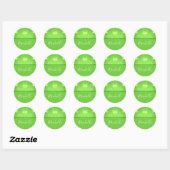 Green and white glitter print ronde sticker (Vel)