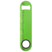 Green and white glitter print speed flessenopener (Achterkant)