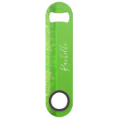 Green and white glitter print speed flessenopener (Voorkant)