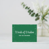 Green and White Graduate Words of Wisdom Advice Informatiekaartje (Staand voorkant)