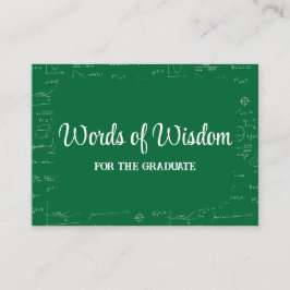 Green and White Graduate Words of Wisdom Advice Informatiekaartje