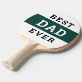 Green and White Happy Vaderdag Beste pap ooit Tafeltennisbatje (Voorkant Gekanteld)