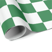 Green and White Holiday Check Cadeaupapier (Rol Hoek)
