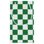 Green and White Holiday Check Klein Cadeauzakje (Achterkant)
