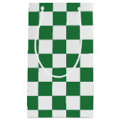 Green and White Holiday Check Klein Cadeauzakje (Voorkant)