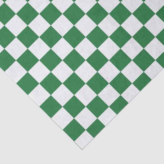 Green and White Holiday Check Tissuepapier (Detail)