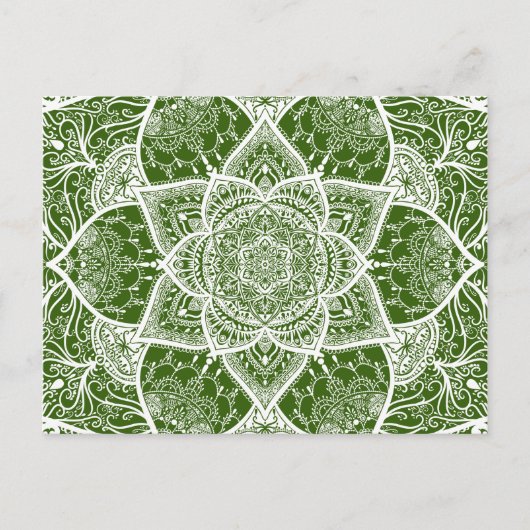 Green and White Mandala - Loergann in Marsh Briefkaart (Voorkant)