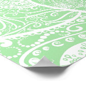 Green and White Mandala - Loergann in Seafoam Poster (Hoek)