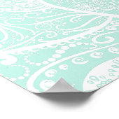 Green and White Mandala - Loergann in Zee Glass Poster (Hoek)