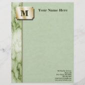 Green and White Marble Executive Gepersonaliseerd Briefhoofd (Voorkant)