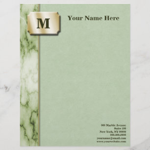 Green and White Marble Executive Gepersonaliseerd Briefhoofd