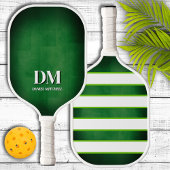 Green and White Monogram Pickleball Paddle