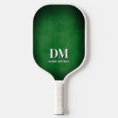 Green and White Monogram Pickleball Paddle (Voorkant)