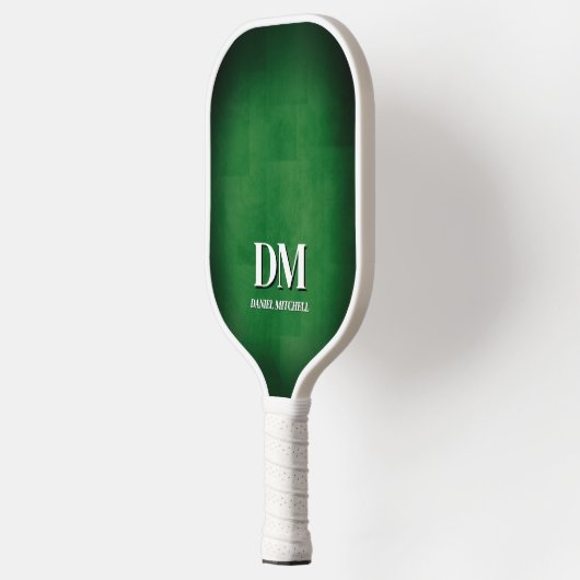 Green and White Monogram Pickleball Paddle (Links)