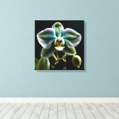 Green and White Orchid Canvas Afdruk (Insitu (Houten vloer))