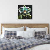 Green and White Orchid Canvas Afdruk (Insitu (Slaapkamer))