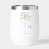 Green and White Palm Palmetto Tree Monogram (Achterkant)