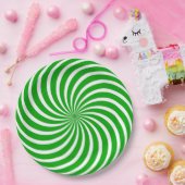 Green and White Peppermint Candy Holiday Papieren Bordje (Feest)