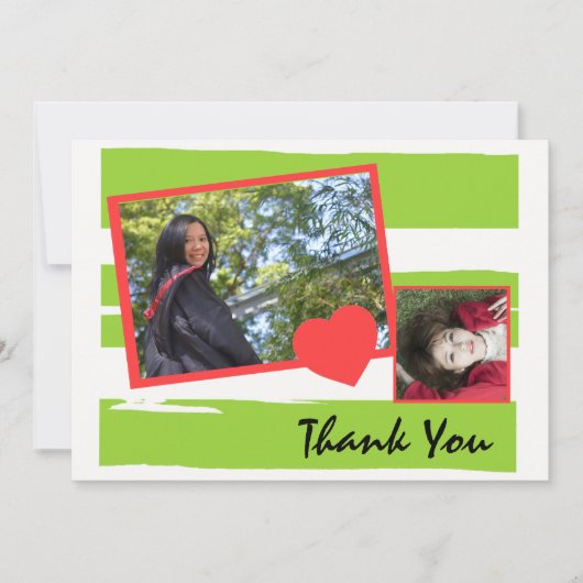 Green and White Photo Afstuderen - Hartelijk dank Kaart (Voorkant)