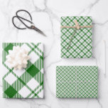 Green and White Plaid Wrapping Paper Sheets<br><div class="desc">A set of three green and white plaid gift wrapping sheets that are great for gifts,  scrapbooking or crafts.</div>