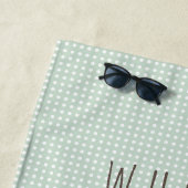 Green and White Polka Dot Cute Llama Strandlaken (In situ)