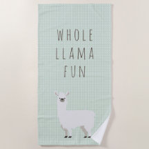 Green and White Polka Dot Cute Llama
