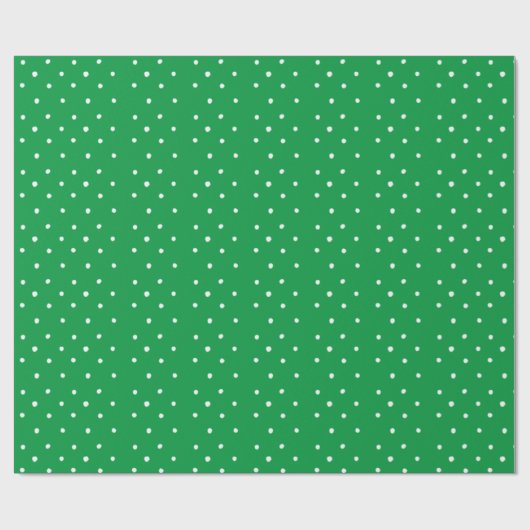 Green And White Polka Dots Cadeaupapier (Vlak)