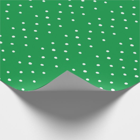 Green And White Polka Dots Cadeaupapier (Hoek)