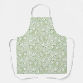 Green And White Seagull Beach Bird Pattern Schort