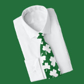 Green and white Shamrock Irish St. Patricks Day Stropdas