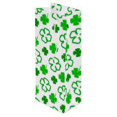 Green and White Shamrock St Patrick's Day Gift Bag Wijn Cadeautas (Achterkant Gekanteld)