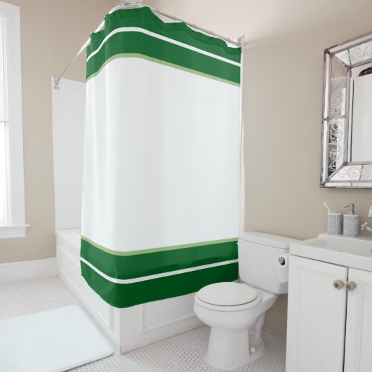 Green And White Shower Curtain Douchegordijn (In situ)