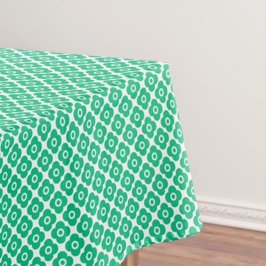 Green and white simple floral pattern retro tafelkleed (Voorbeeld)