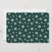 Green and White Snowflakes Photo Christmas Card Feestdagenkaart (Achterkant)