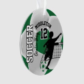 Green and White Soccer Goalie Boy Ornament (voorkant)
