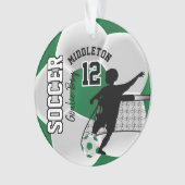 Green and White Soccer Goalie Boy Ornament (voorkant)