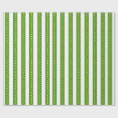 Green and White Striped Wrapping Paper Cadeaupapier (Vlak)