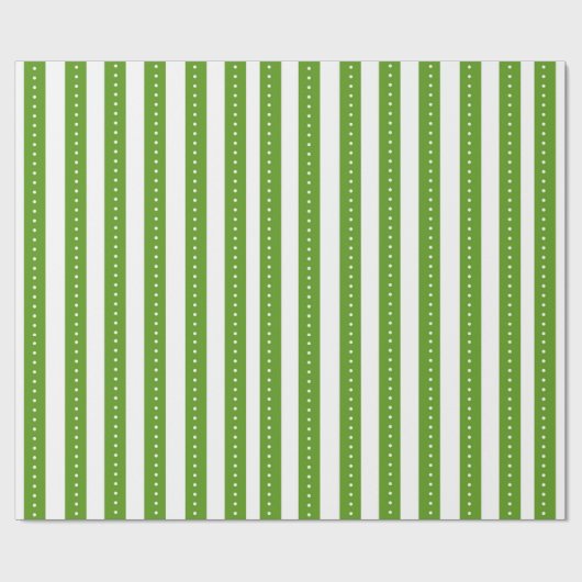 Green and White Striped Wrapping Paper Cadeaupapier (Vlak)